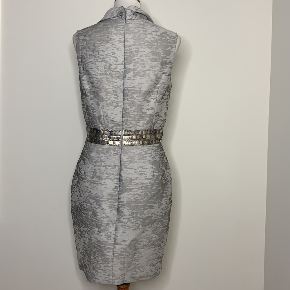 YIGAL AZROUEL Arctic Beaded Cowl Sheath Dress 8 - Picture 2 of 15